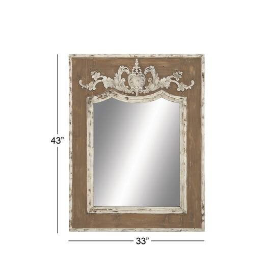 43" Brown Wood Rustic Console Mirror